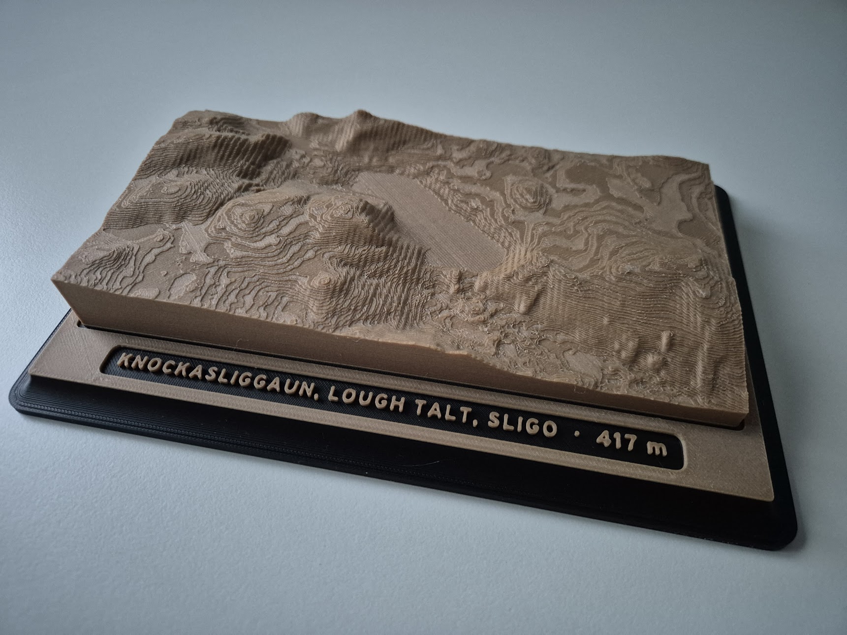 Knockasligguan mountain relief, Co. Mayo, in two-tone PLA